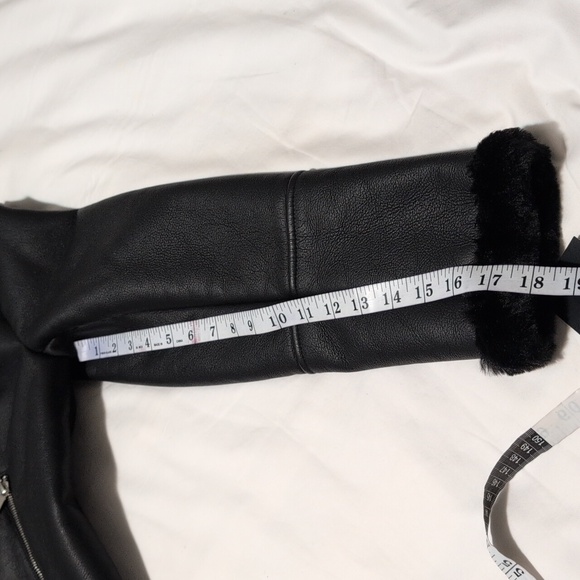 Ralph Lauren Black Leather Jacket Motorcycle Style - Picture 10 of 11